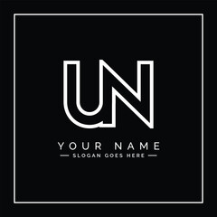 UN Minimal Vector Logo - Simple Business Logo for Monogram U and N