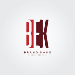 Simple Business Logo for Initial Letter BEK - Alphabet Logo