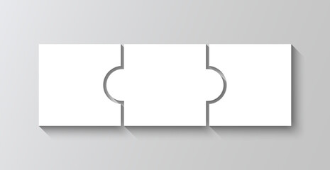 Business info graphic with 3 steps, parts. Puzzle grid pieces. Jigsaw business chain infographic. Presentation diagram in a row. Puzzle process infographics. Vector illustration