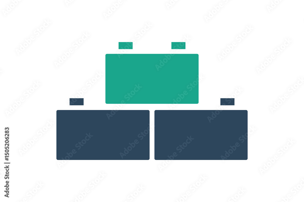 Aufkleber building block icon. solid icon style. icon related to brand foundation. business elements vector il