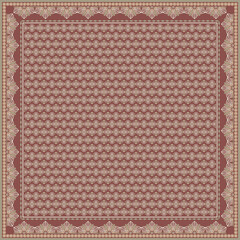 Hijab scarf flower abstract pattern.Ethnic geometric ornament with frame motif border hijab pattern.Design for fabric,print,scarves,shawl,kerchief,bandana,clothing,pareo,pillows,tablecloth,decoration.