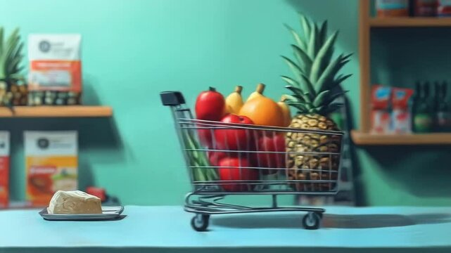 slide moving rolling cart with fuit motion light