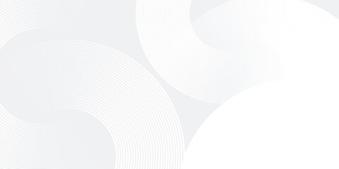 Abstract white glowing geometric lines on gray background. Modern shiny blue circle lines pattern. Futuristic technology concept. Suit for cover, poster modern