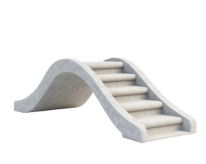 White concrete bridge with steps