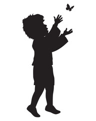 Cute Silhouette of a Child Illustration