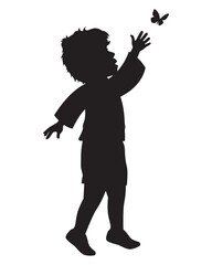 Cute Silhouette of a Child Illustration