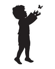 Cute Silhouette of a Child Illustration