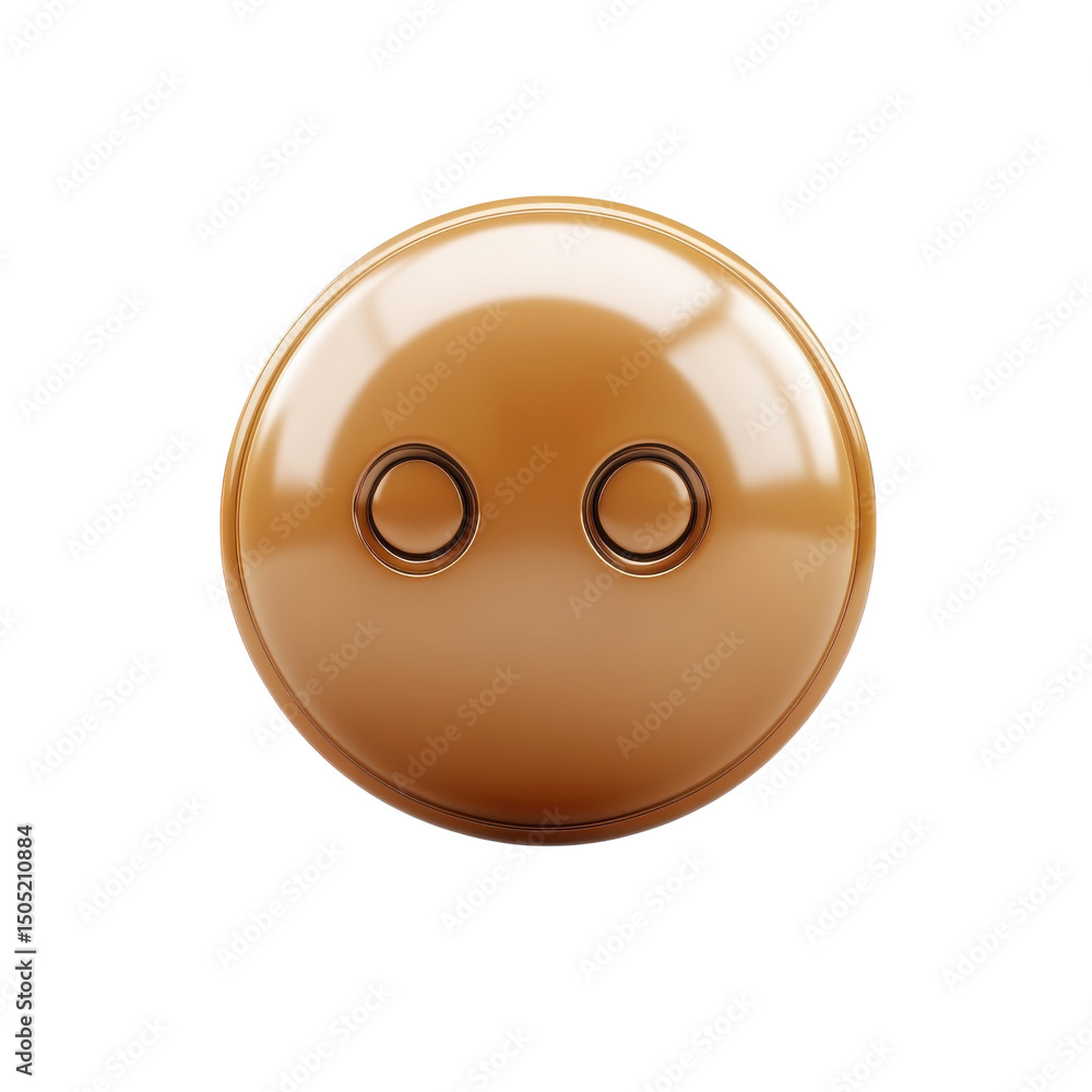 Poster a curious caramel button face stares out evoking simplicity and unexpected on transparent background