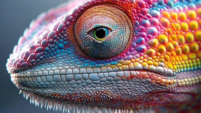 Vibrant Chameleon Portrait: A Close-Up of Nature's Master of Disguise