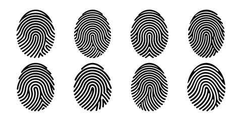 finger print fingerprint lock secure security logo vector, Unique Fingerprint Identification System Illustration.