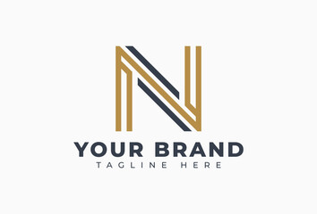 Simple Lines Letter N Logo Design Element
