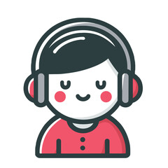 Fototapeta premium Cute Headphone-Clad Child in Flat Illustration Style - Trending Cartoon Design