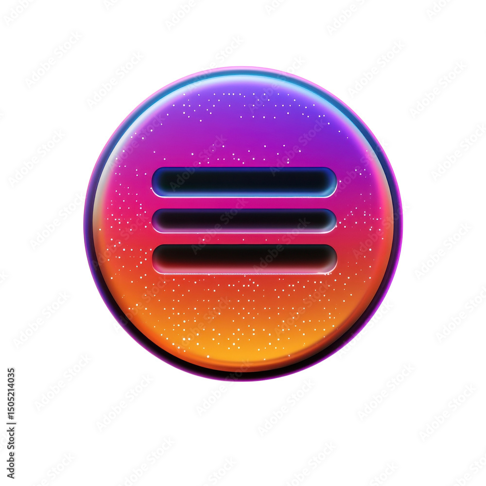 Aufkleber a celestial portal unveils a streamlined menu icon within a shimmering on transparent background
