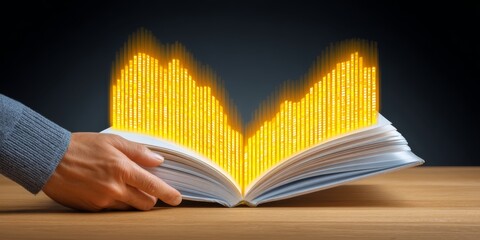 A hand flipping through an investment guidebook under warm lighting