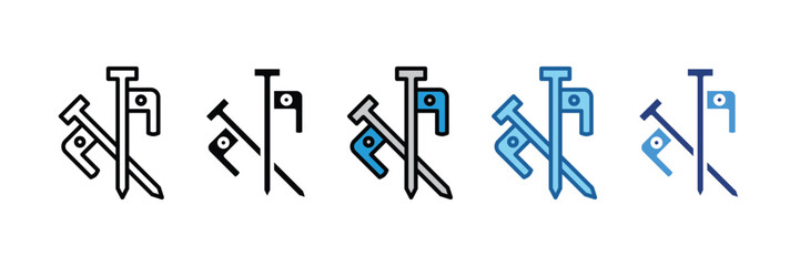 Tent Pegs  Icon Element For Design