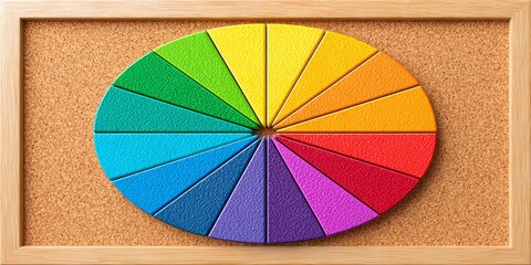 Obraz premium A spending pie chart printed and pinned to a home bulletin board