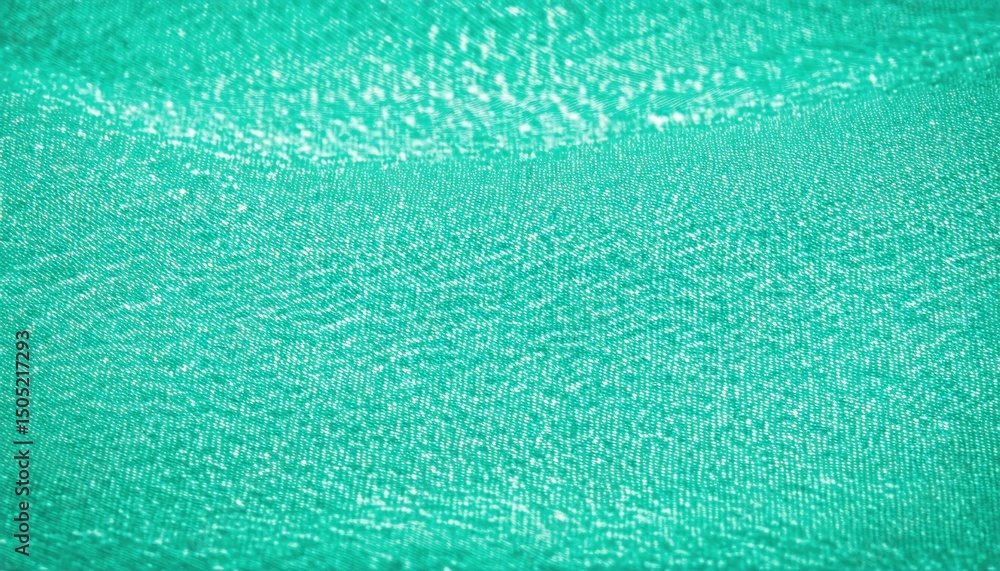 Fototapete close-up of shiny teal textile texture with diagonal threads and soft sheen for web background, branding element, packaging design, or abstract digital artwork backdrop

