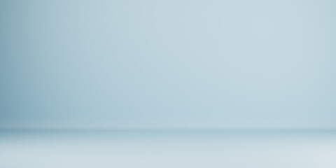 Simple light blue studio room background ideal for product placement, presentations, or showcasing designs. 3d rendering