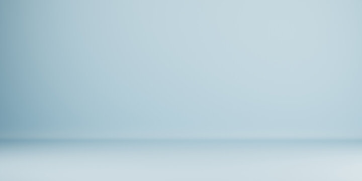 Simple light blue studio room background ideal for product placement, presentations, or showcasing designs. 3d rendering