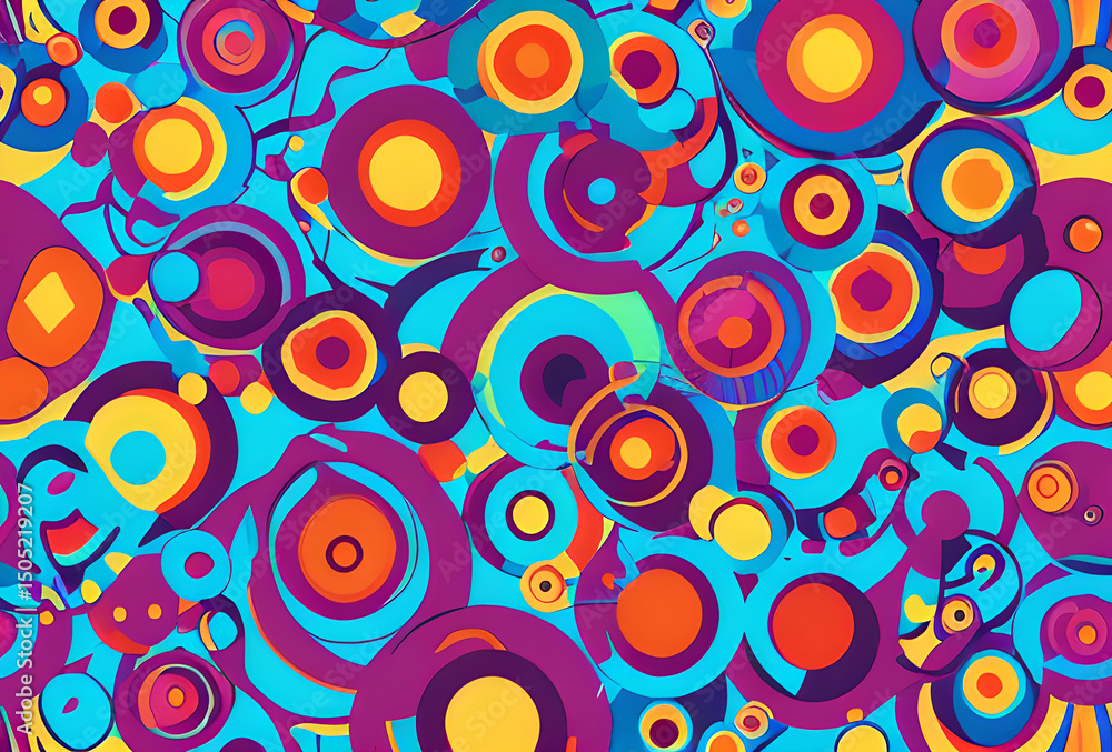 Poster colorful abstract background multicolored spirals pop art geometric effect and muted colors. digital