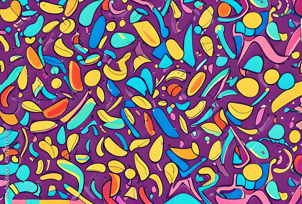 Poster colorful abstract background multicolored spirals pop art geometric effect and muted colors. digital