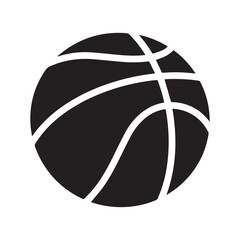 Basketball cartoon style vector illustration Silhouette White background.