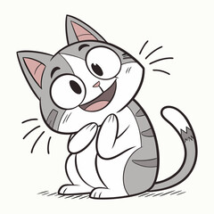 A sticker template of cat cartoon character