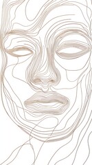 Poster encadré One Line Face Drawing