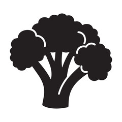 Broccoli style vector illustration Silhouette White background