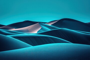 A massive desert landscape with pulsing holographic lines