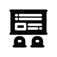 Fototapeta premium classroom glyph icon. Strong and solid vector icon for websites, mobile interfaces, presentations, and visual branding. High quality and easy to edit.