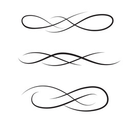 Set of Vintage decorative lines. text dividers. Line border. Lines separators, Borders, Vintage dividers, Underline elements. Vector illustration