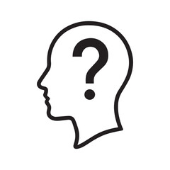 Human Head Outline with a Question Mark