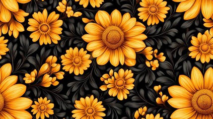 Red and gold floral design in traditional Khokhloma style, great for ethnic print materials, souvenir packaging, and heritage branding.