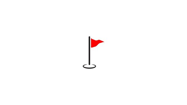 red landmark flag isolated on tranparent