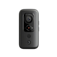 Fototapeta premium A sleek modern black action camera ready to capture thrilling adventures on transparent background