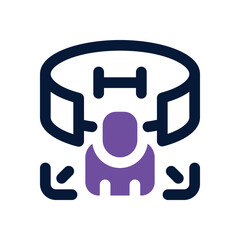 virtual reality fitness duotone icon. Sleek and modern vector icon for websites, mobile apps, marketing materials, and corporate design. Fully scalable and ready to use.
