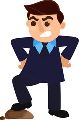 Cartoon Angry Businessman Character Vector Illustration.