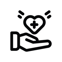 health care line icon. Clean and minimalist vector icon for websites, mobile apps, presentations, and logos. Fully scalable and customizable for any project.