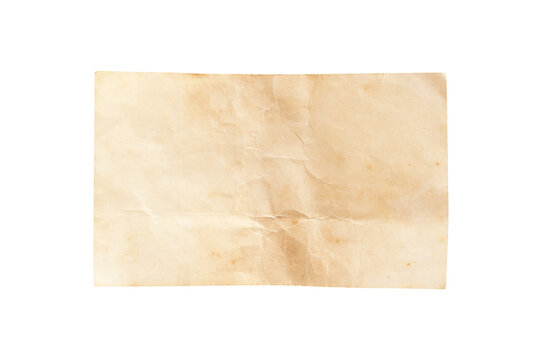 Old paper sheet background. Grunge vintage paper texture isolated on white background with clipping path. Close up image.