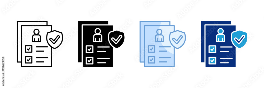 Poster policies icon set multiple style collection
