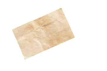 Old paper sheet background. Grunge vintage paper texture isolated on white background with clipping...