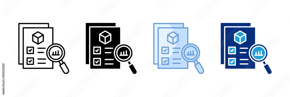 Aufkleber audit icon set multiple style collection
