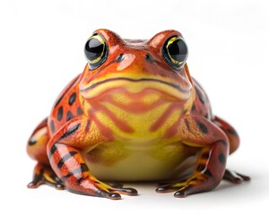 Vibrant Red and Yellow Frog Close-Up