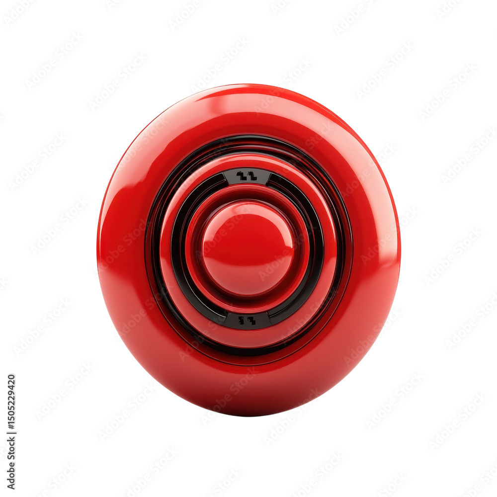Poster a vibrant red concentric button a symbol of modern design gleaming with on transparent background