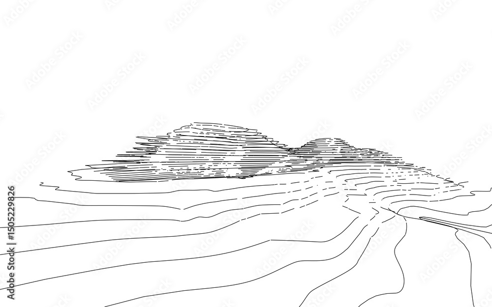 Poster wireframe surrounding contour. topographic element pattern for background. landscape topography cont