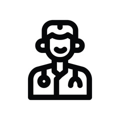 doctor line icon. Clean and minimalist vector icon for websites, mobile apps, presentations, and logos. Fully scalable and customizable for any project.