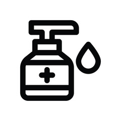 hand sanitizer line icon. Clean and minimalist vector icon for websites, mobile apps, presentations, and logos. Fully scalable and customizable for any project.