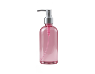 pink bottle on white background