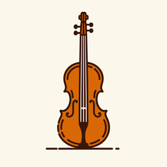 Fototapeta premium Elegant line art illustration of a violin.